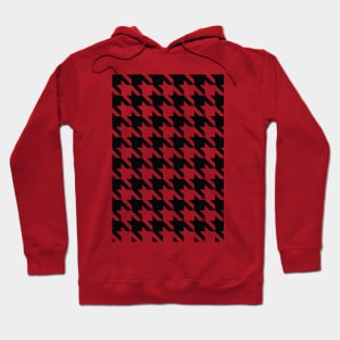 Classic Houndstooth Black and White Pattern Hoodie